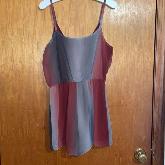 •ENVY•SHEER RED WINE/SMOKE GRAY SPAGHETTI STRAP ROMPER IN SIZE SMALL (NWOT) - Picture 6 of 9